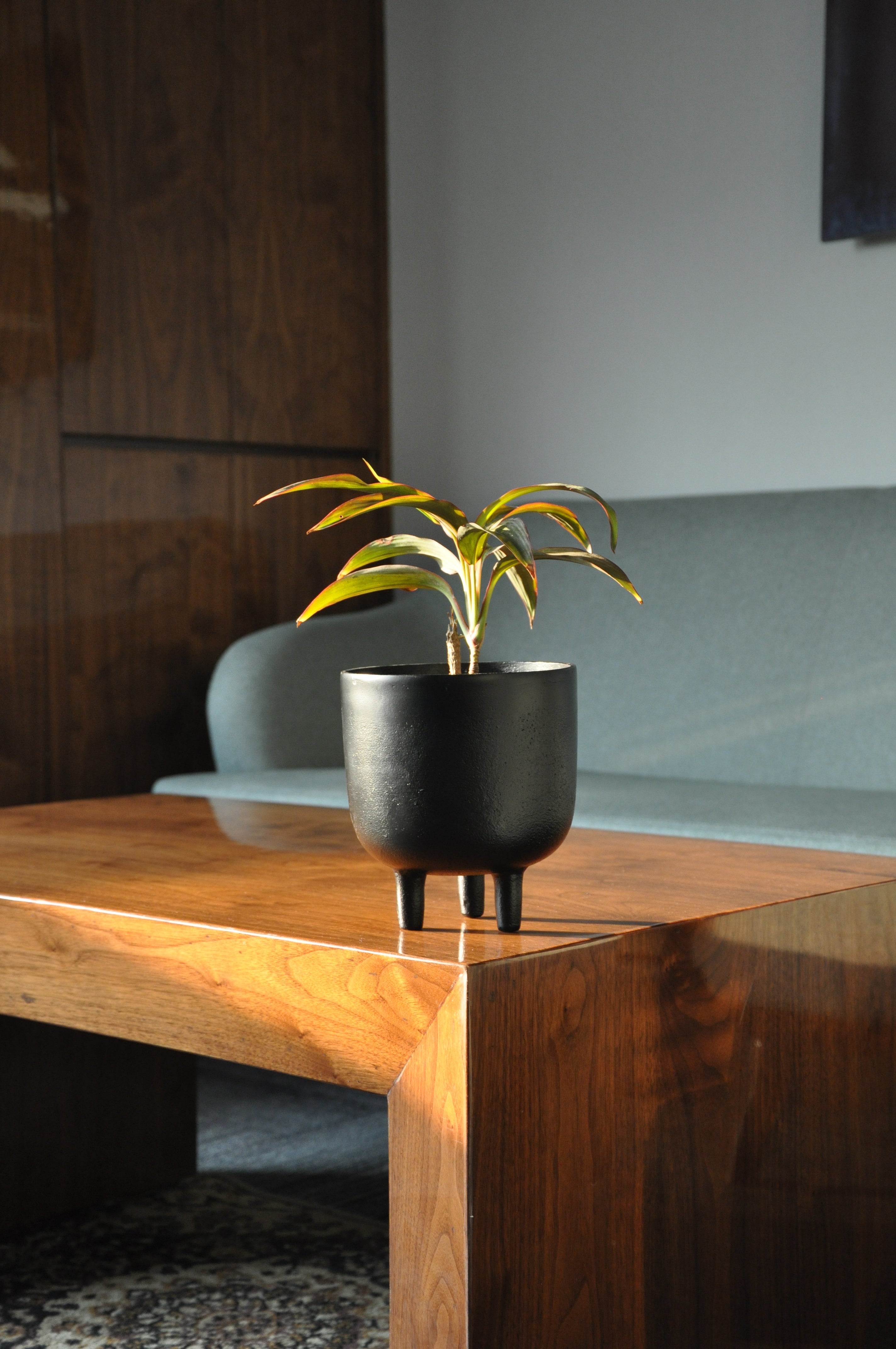 black plant pot with legs VARA STORE