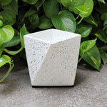 Concrete speckled finish desk planter white vara store 3